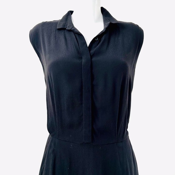 & Other Stories womens Black dress UK12 Fit & Flare Midi Simple Minimalist style - Picture 2 of 8